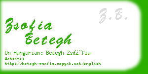 zsofia betegh business card